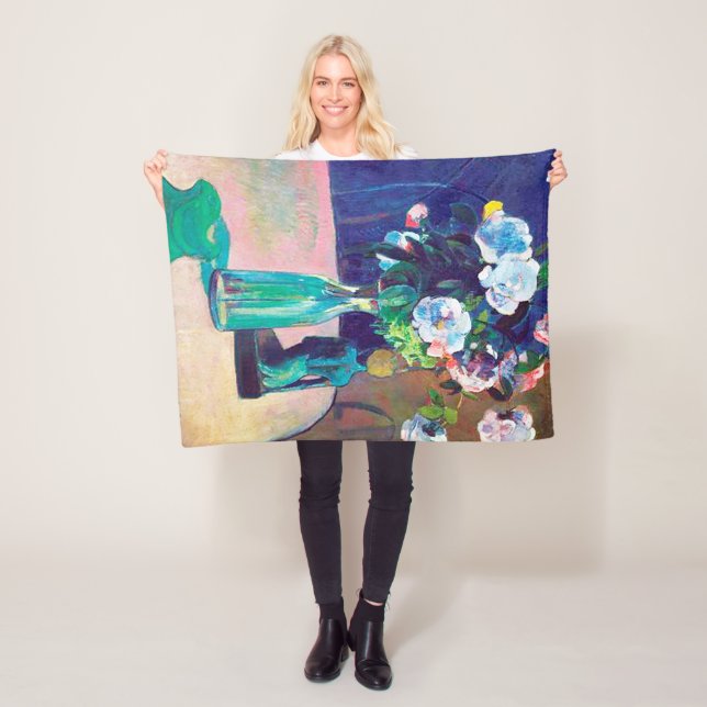 Roses and Statuette, Gauguin Fleece Blanket (In Situ)