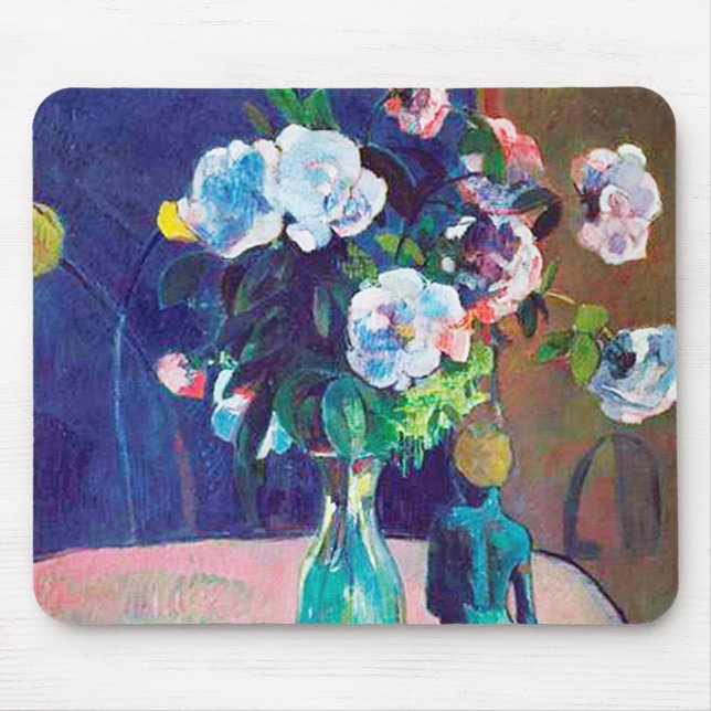 Roses and Statuette, Gauguin Mouse Mat (Front)