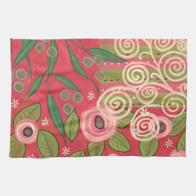 Roses and Stripes tea towel (Horizontal)