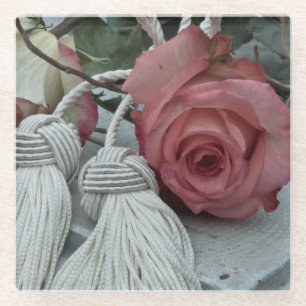 Roses and tassels coaster