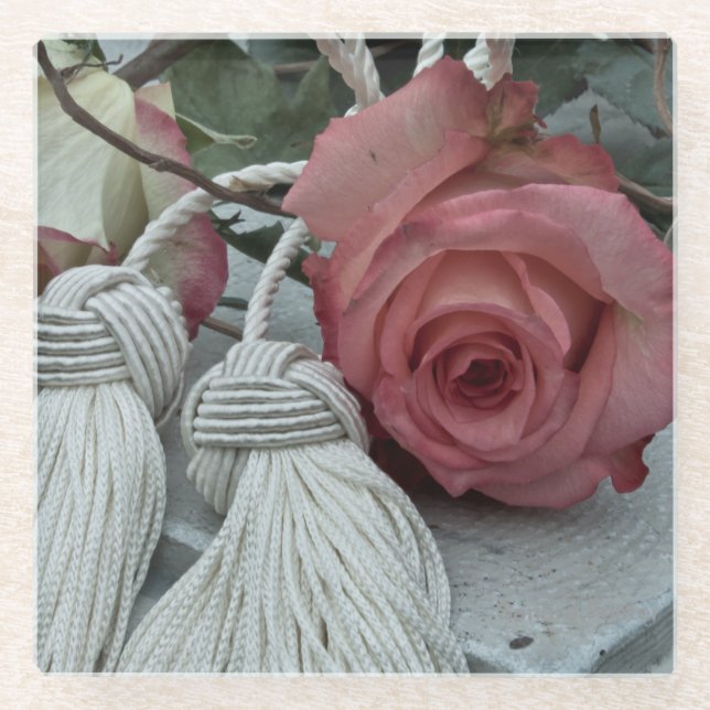 Roses and tassels coaster (Front)