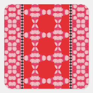 Roses And Waves Clovers Square Sticker