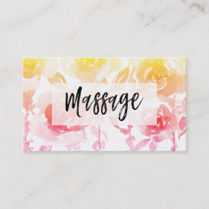 *~* Roses and Wisteria  Flowers MASSAGE Floral Business Card