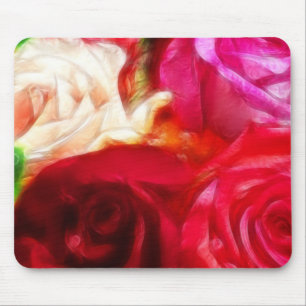 Roses Are Pink Peach Red Artistic & Unique Mouse Mat
