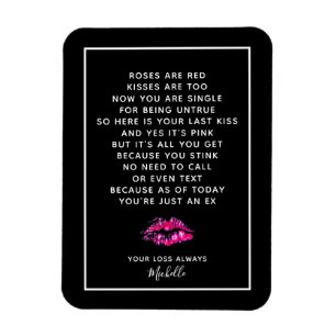 Roses Are Red Boyfriend Break Up Poem Personalised Magnet