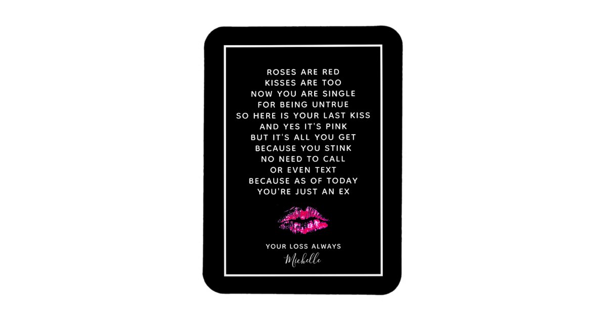 Roses Are Red Boyfriend Break Up Poem Personalised Zazzle