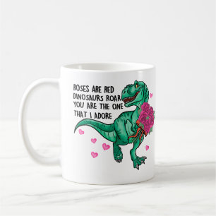 Roses Are Red Funny Dinosaur Valentine's Day Coffee Mug