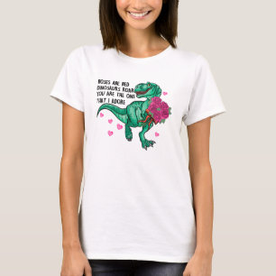 Roses Are Red Funny Dinosaur Valentine's Day T-Shirt