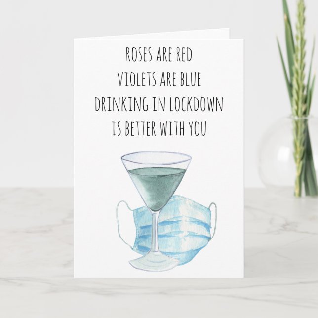 Roses Are Red Funny Lockdown Quarantine Card (Front)