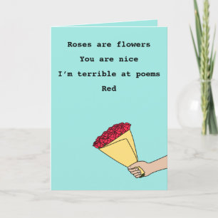 Roses are red funny poem Valentine’s Day  Holiday  Card