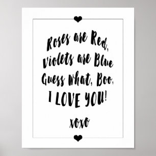 Roses are Red Poem Customisable Poster