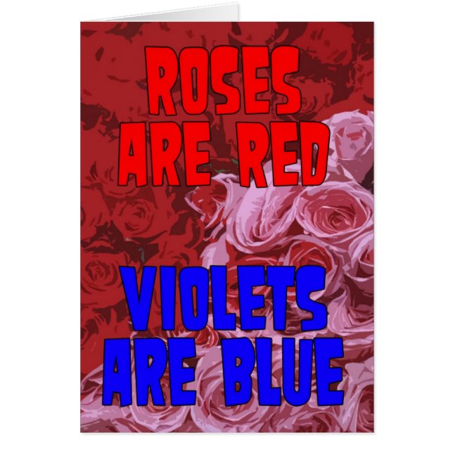 Roses are Red, Violets are Blue Adopted Card (Front)