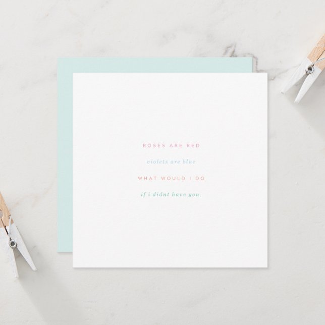 Roses Are Red Violets Are Blue Card (Front/Back In Situ)