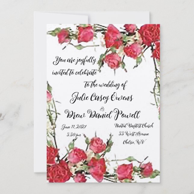 Roses are Red Wedding Invitation (Front)