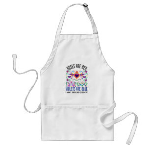 Roses Are Red with a cute patterned mexican art dr Standard Apron