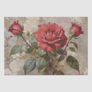 Roses Art Oil Painting Decoupage Tissue Paper