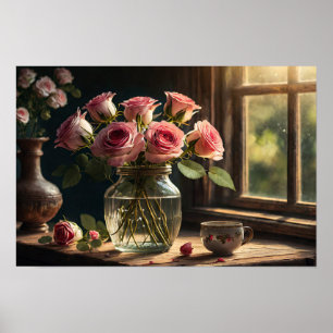 Roses at the window poster