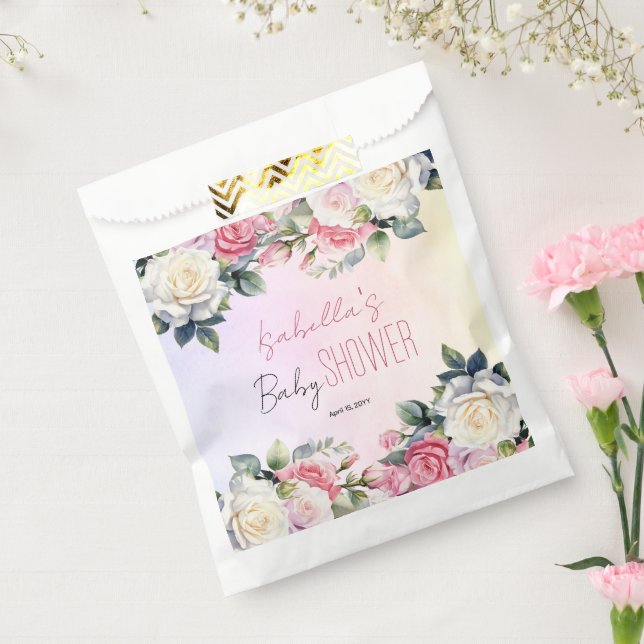 Roses Baby in Bloom Floral Baby Shower Favour Bags (Sealed)
