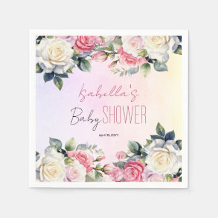 Roses Baby in Bloom Floral Baby Shower Napkin