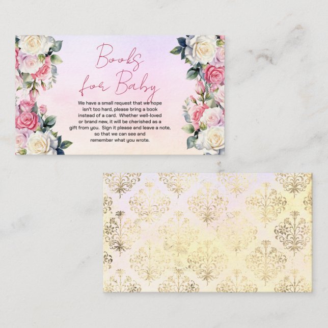 Roses Baby in Bloom Floral Books for Baby Enclosure Card (Front/Back)