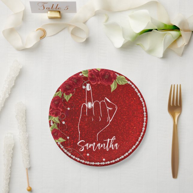 Roses Bachelorette Party | Bridal Party Paper Plate (Wedding)