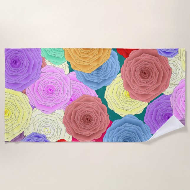 Roses Beach Towel (Front)