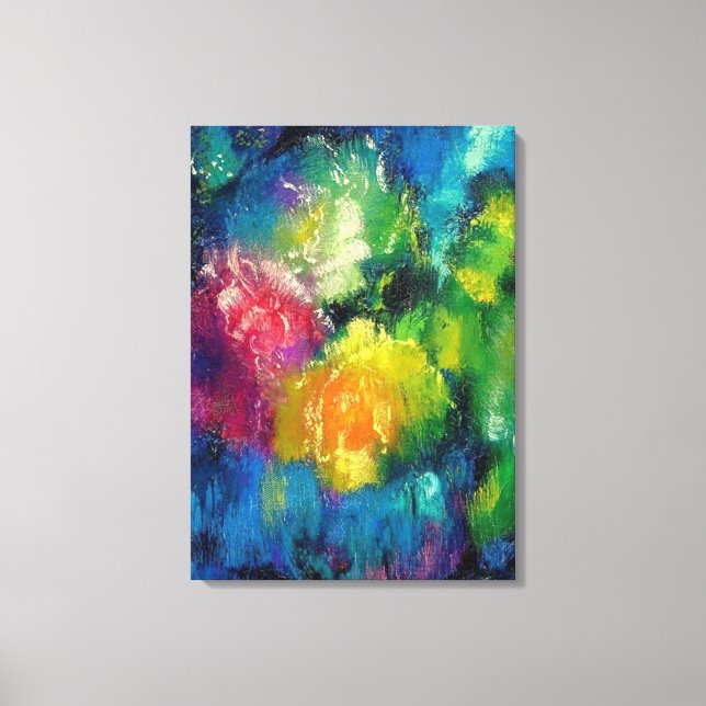 Roses, beautiful fine art painting canvas print (Front)