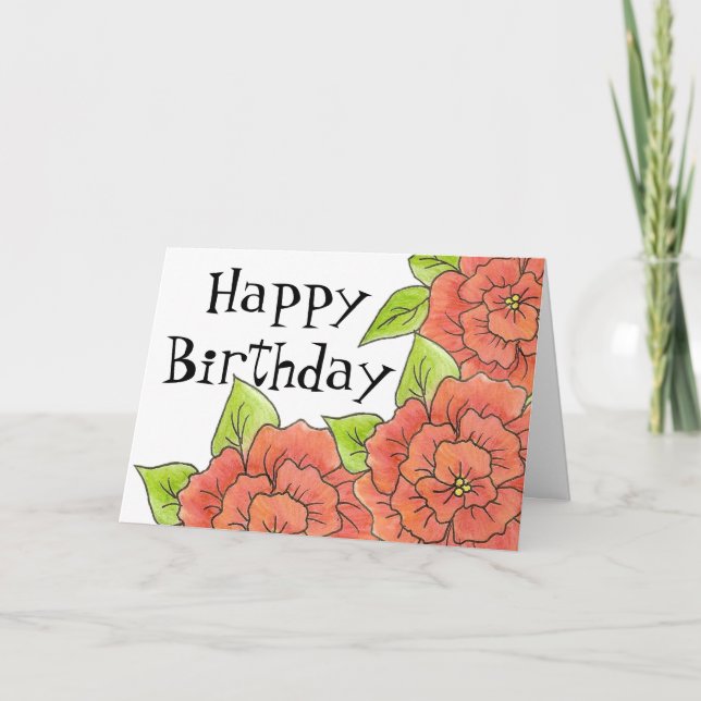 Roses Birthday Card (Front)