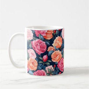 Roses Blooming Flowers Pattern-80037 Coffee Mug