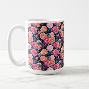 Roses Blooming Flowers Pattern-80037 Coffee Mug