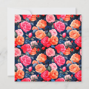 Roses Blooming Flowers Pattern-80037 Invitation