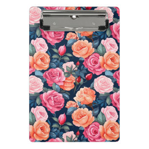 Roses Blooming Flowers Pattern-80037 Mini Clipboard
