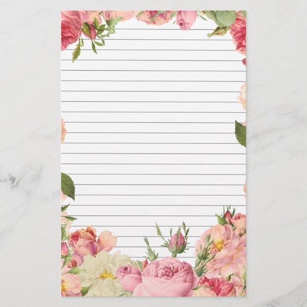 Nice Floral Edged Lined Writing Paper 8.5x11 25 - Etsy