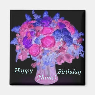 Roses Bouquet Birthday Magnet
