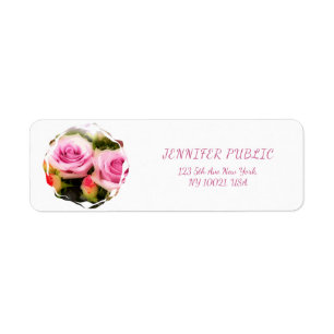 Roses Bouquet Floral Art Flowers Return Address