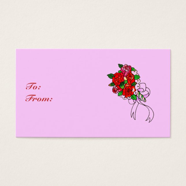 Roses Bouquet Gift Tag (Front)