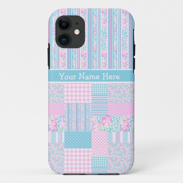 Roses Butterflies Faux Patchwork iPhone 5/5s Case (Back)