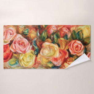 Roses by Pierre Auguste Renoir Bath Towel