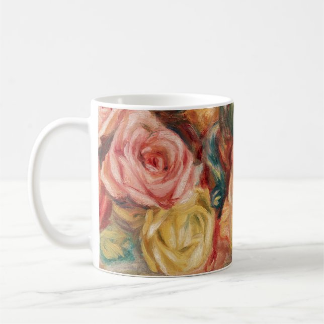 Roses by Renoir Impressionist Painting Coffee Mug (Left)