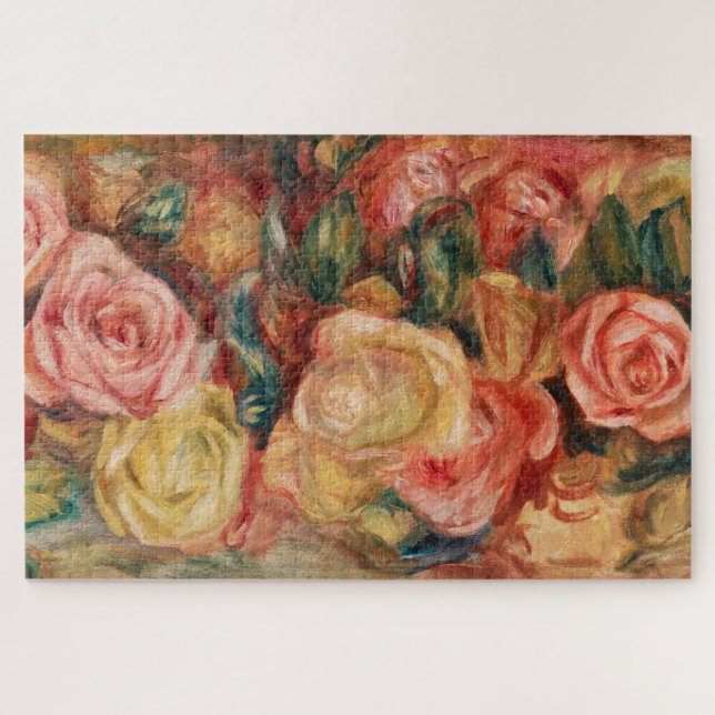 Roses by Renoir Impressionist Painting Jigsaw Puzzle (Horizontal)