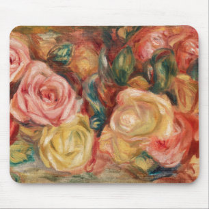 Roses by Renoir Impressionist Painting Mouse Mat