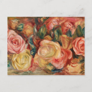 Roses by Renoir Impressionist Painting Postcard