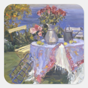 Roses by the Sea Square Sticker