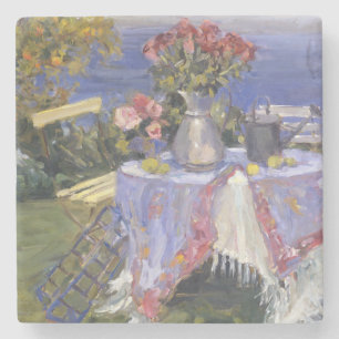 Roses by the Sea Stone Coaster