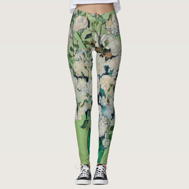 Roses by Vincent Van Gogh Leggings (Front)
