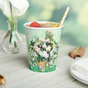 Roses by Vincent van Gogh Paper Cups