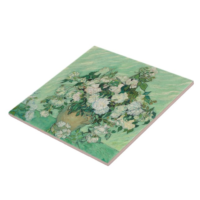 Roses by Vincent Van Gogh  Tile (Side)