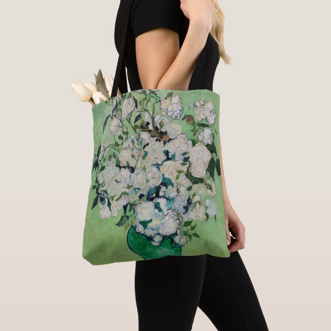 Roses by Vincent Van Gogh Tote Bag (Close Up)