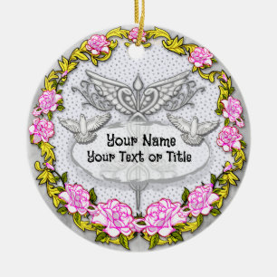 Roses Caduceus Ceramic Tree Decoration