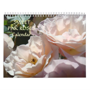ROSES CALENDAR Sweet PINK ROSE FLOWERS